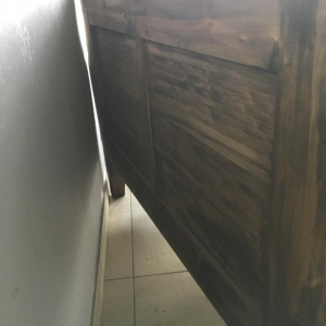 Louis XIV style commode, "Tombeau" model, marquetry and bronze, mid-20th century