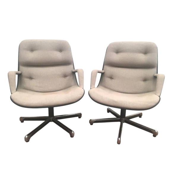 Strafor, pair of swivel executive chairs, ca 1970–1980