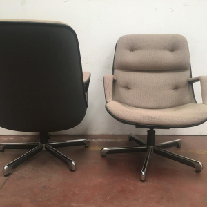 Strafor, pair of swivel executive chairs, ca 1970–1980