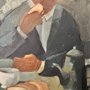 Milo DARDENNE “Breakfast” oil painting on canvas expressionist