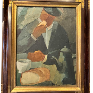 Milo DARDENNE «Le petit déjeuner» peinture huile sur toile expressionniste