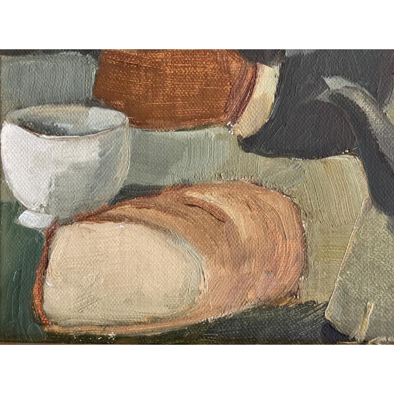 Milo DARDENNE “Breakfast” oil painting on canvas expressionist