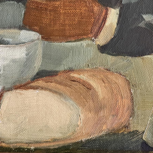 Milo DARDENNE “Breakfast” oil painting on canvas expressionist