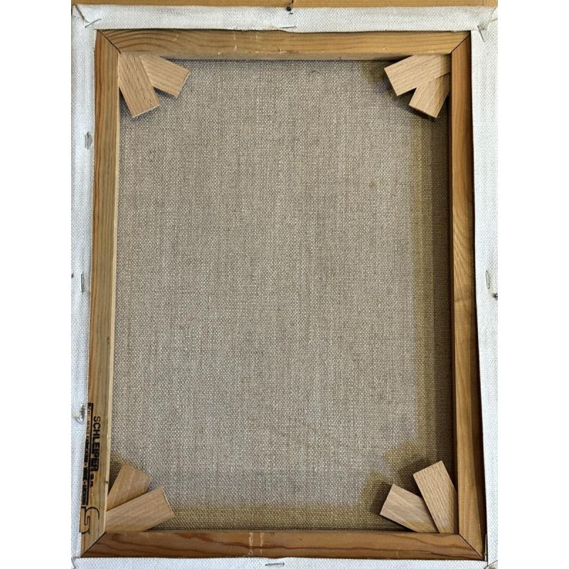 Milo Dardenne “Ontbijt”, olieverfschilderij op canvas, expressionistisch