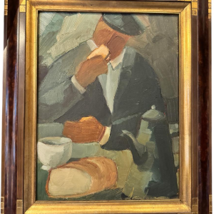 Milo DARDENNE «Le petit déjeuner» peinture huile sur toile expressionniste