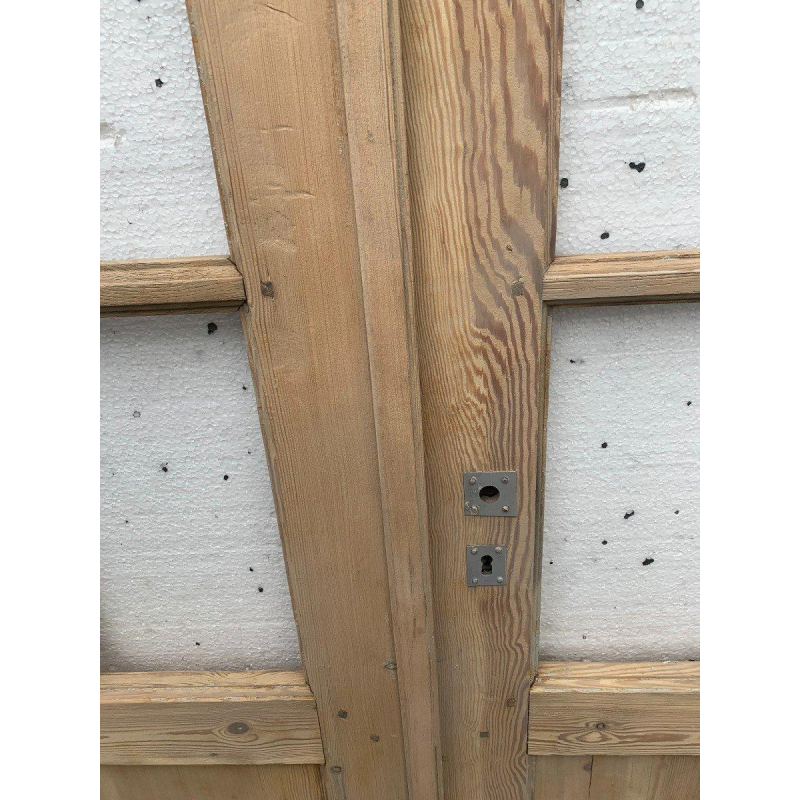 Set of three fir wood partition doors, 20th century