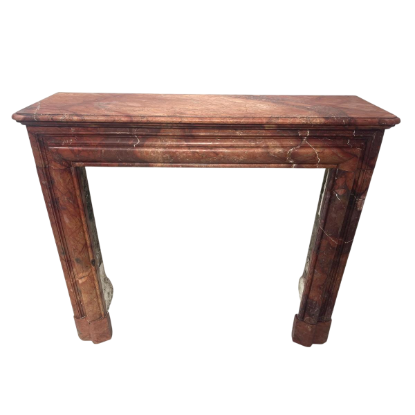 Louis-Philippe fireplace in red breccia marble, 19th century