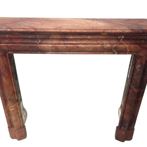 Louis-Philippe fireplace in red breccia marble, 19th century