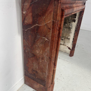 Louis-Philippe fireplace in red breccia marble, 19th century