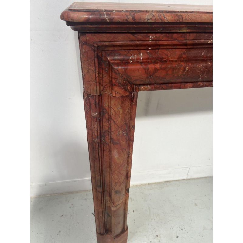 Louis-Philippe fireplace in red breccia marble, 19th century