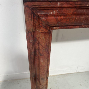 Louis-Philippe open haard in rood breccia marmer, 19e eeuw