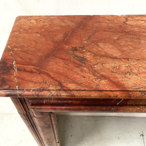Louis-Philippe fireplace in red breccia marble, 19th century
