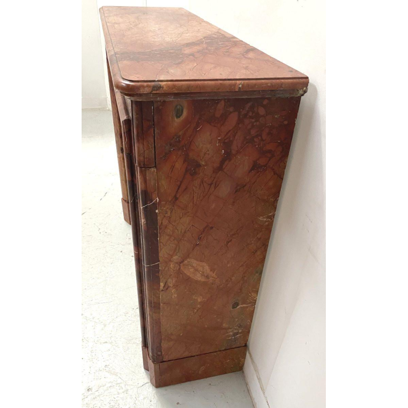 Louis-Philippe fireplace in red breccia marble, 19th century