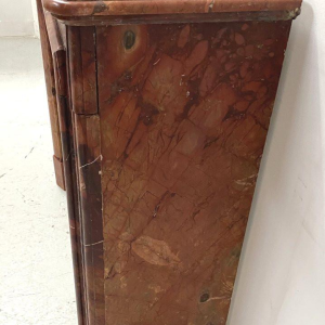 Louis-Philippe fireplace in red breccia marble, 19th century