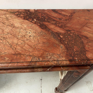 Louis-Philippe fireplace in red breccia marble, 19th century