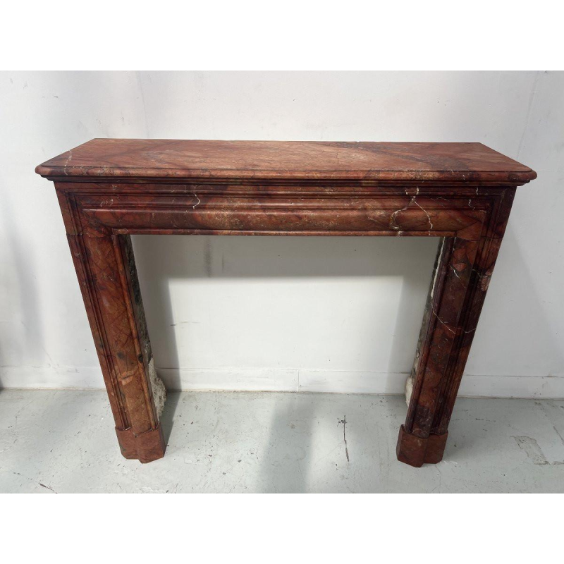 Louis-Philippe fireplace in red breccia marble, 19th century