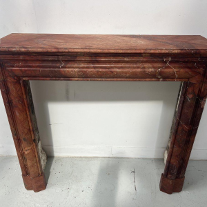 Louis-Philippe fireplace in red breccia marble, 19th century
