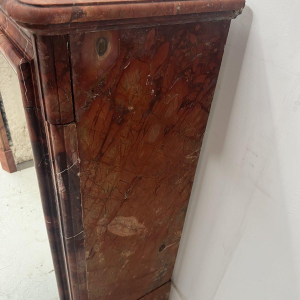 Louis-Philippe fireplace in red breccia marble, 19th century