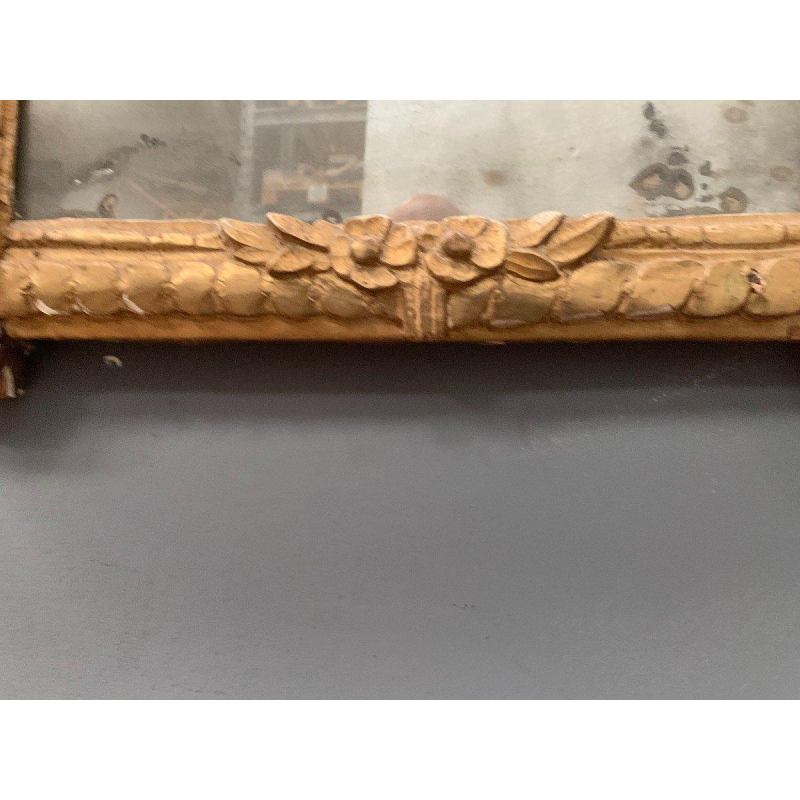 Miroir d’époque Louis XVI en bois doré, XVIIIᵉ siècle