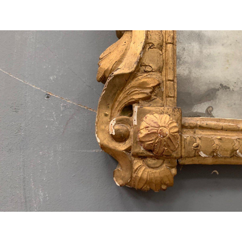 Miroir d’époque Louis XVI en bois doré, XVIIIᵉ siècle