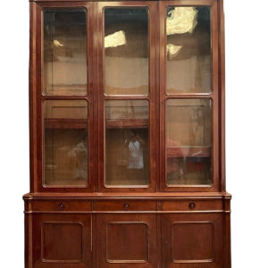 Napoleon III two-part display cabinet, mahogany and veneer, 19th century
