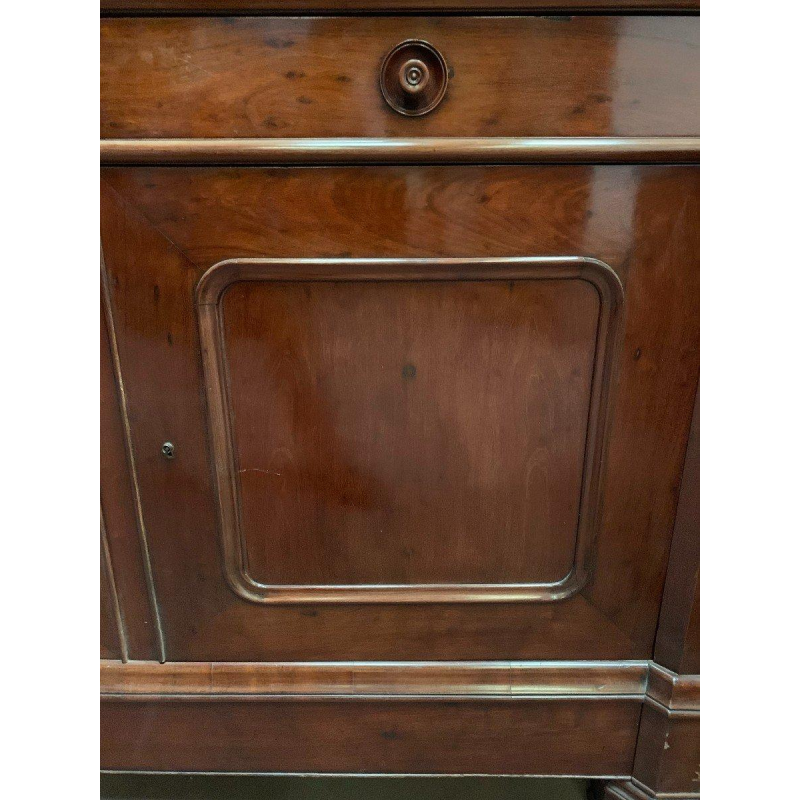 Meuble vitrine en deux corps Napoléon III, acajou et placage, XIXᵉ siècle