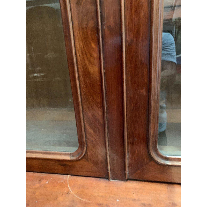 Napoleon III two-part display cabinet, mahogany and veneer, 19th century