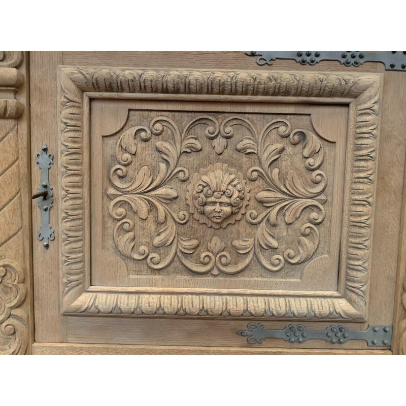 Renaissance-style solid oak sideboard, 20th century
