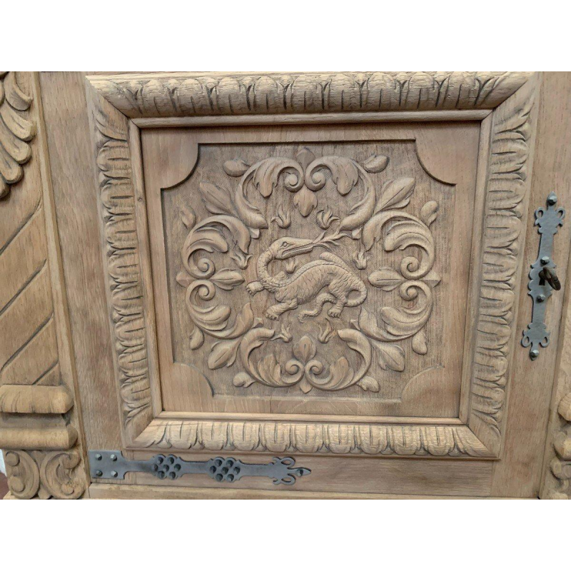 Renaissance-style solid oak sideboard, 20th century
