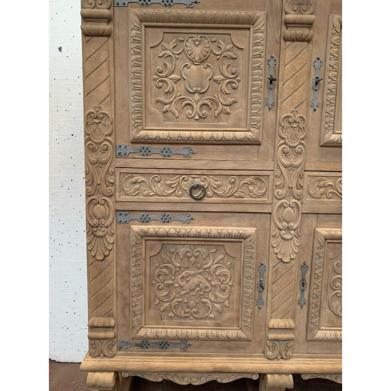 Renaissance-style solid oak sideboard, 20th century