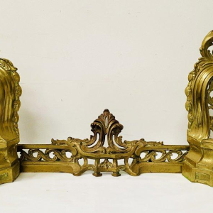 Louis XV style andiron in chased bronze, 20th century