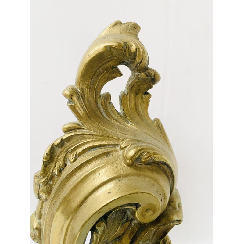 Louis XV style andiron in chased bronze, 20th century
