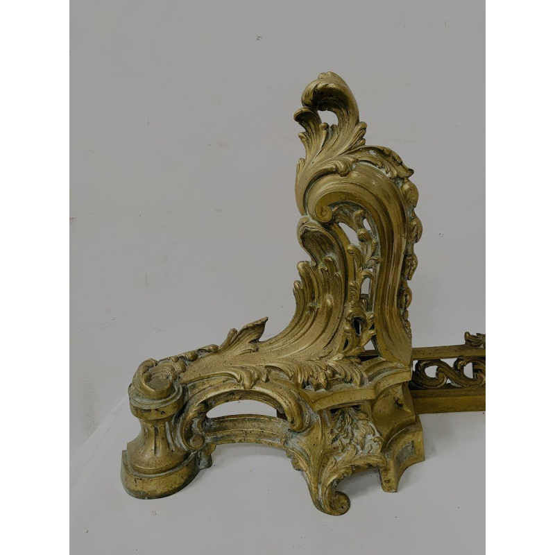 Louis XV style andiron in chased bronze, 20th century