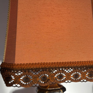 Pair of large Italian lamps in turned and patinated wood - Italy, circa 1950-1960