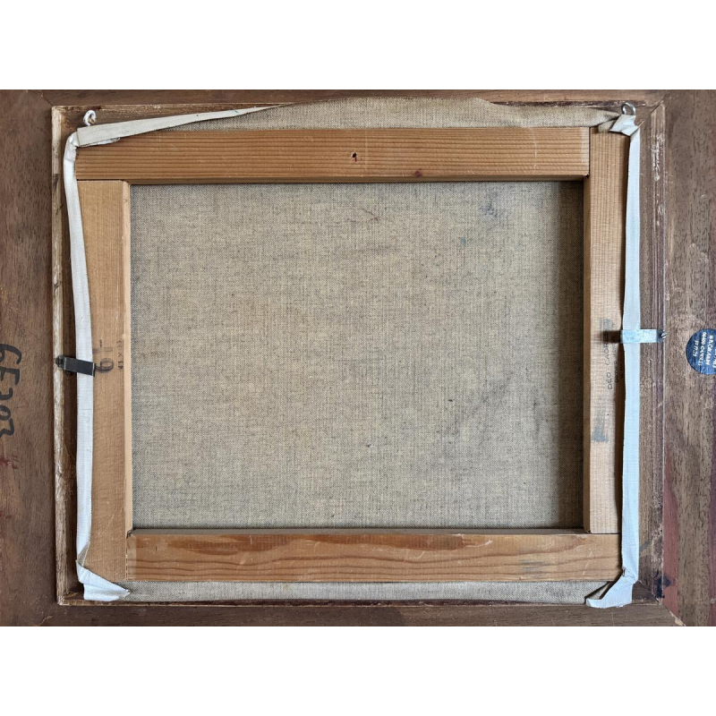 Yves AUBRY “Jonge vrouw die het boeket bewondert”, olieverfschilderij op doek uit 1983