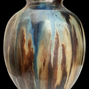 Roger GUERIN flamed stoneware vase, shape 132/C, ca 1920