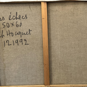 Christian HOCQUET «La partie d’échecs» peinture huile sur toile 1992