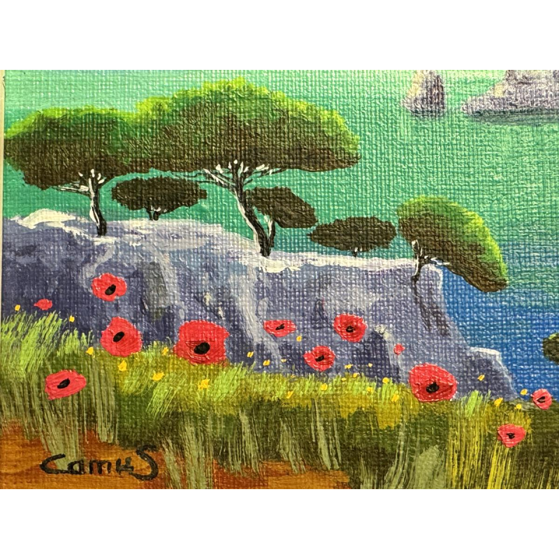 François CAMUS «Les pins» peinture huile sur toile, paysage provençal