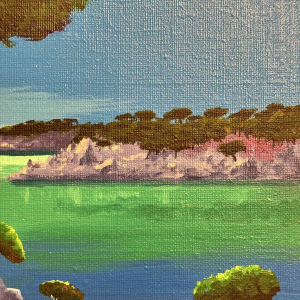 François CAMUS «Les pins» peinture huile sur toile, paysage provençal