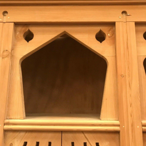 Pair of two-part display cabinets in solid fir, Art Deco style, circa 1920-1930