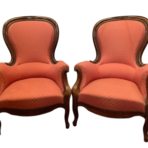 Paire de fauteuils Louis Philippe en acajou, XIX Siècle