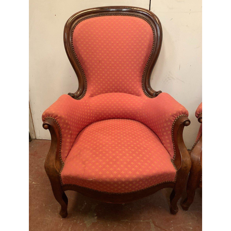 Pair of Louis Philippe mahogany armchairs, 19th century