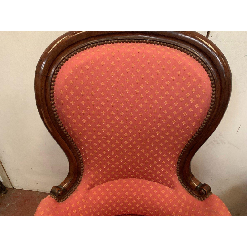 Een paar mahoniehouten fauteuils van Louis Philippe, 19e eeuw.