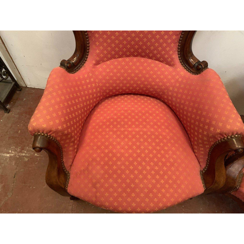 Een paar mahoniehouten fauteuils van Louis Philippe, 19e eeuw.