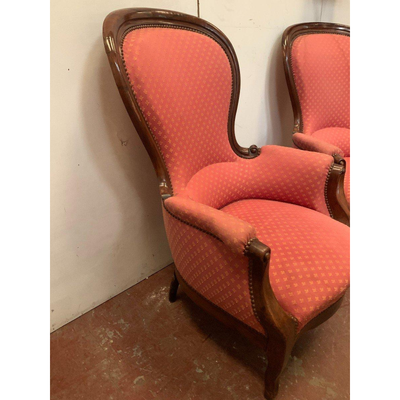 Pair of Louis Philippe mahogany armchairs, 19th century