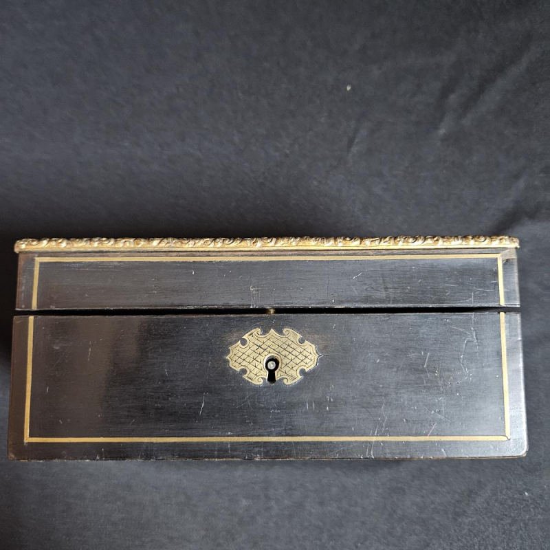 Théodore Année, Napoleon III period blackened wood jewelry box