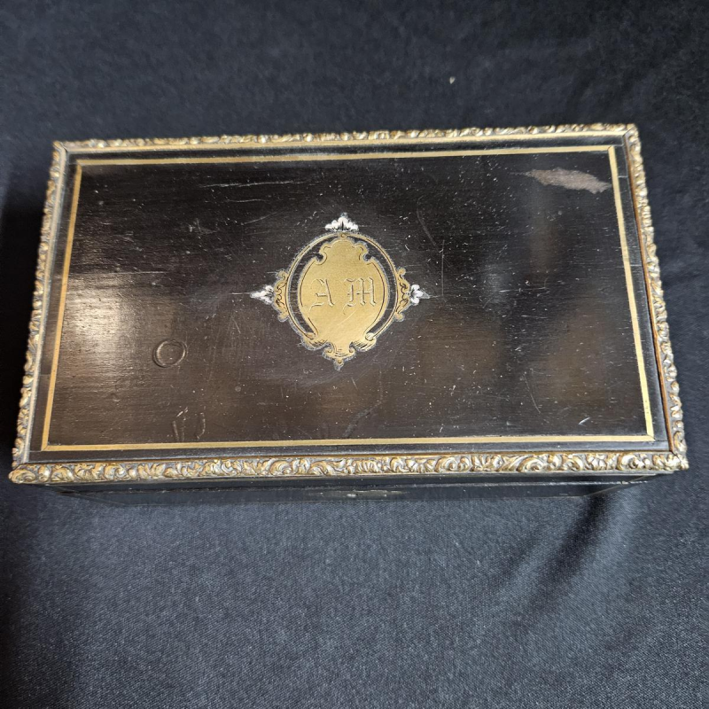 Théodore Année, Boîte à bijoux en bois noirci d'époque Napoléon III