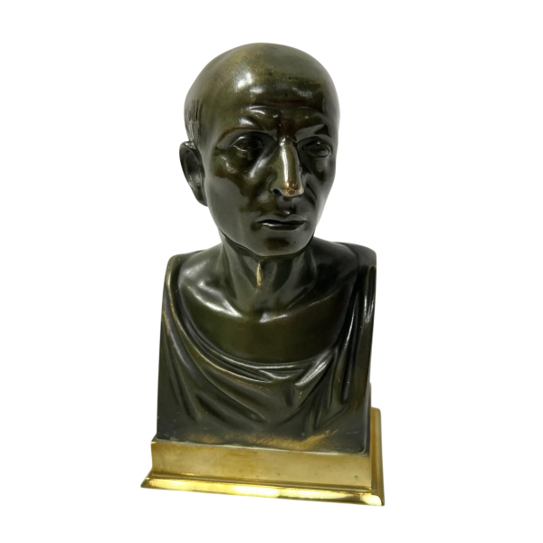 Bronze bust of Cicero with brown patina, 20th century