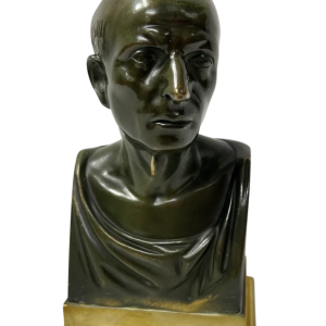 Bronze bust of Cicero with brown patina, 20th century