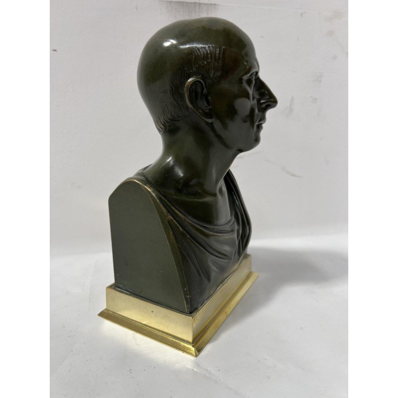 Bronzen buste van Cicero met bruine patina, 20e eeuw